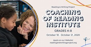 Join us later this month for the 25th Annual COACHING of READING INSTITUTE when: 10/18 - 10/21 grades: K-8 cost: $800/$700 NYC DOE apply: https://bit.ly/3jD8879 #readingworkshop #UoS #literacy #literacycoach #tcrwp | Advancing Literacy at Teachers College