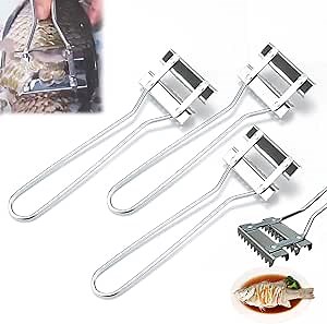 Scale-Scraping Device,Stainless Steel Fish Scaler Remover Sawtooth,Quick Fish Cleaning Descaler Tool,Scraping Fish Scales Gills Scraper,Scraping Fish Scales Without Residue or Splashing
