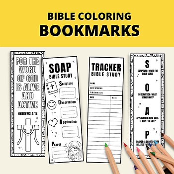 SOAP Method Bible Study Coloring, Bible Lessons Kids Book Marks To Color