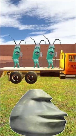 Moai VS SINGING PLANKTON In Maze #SHORTS #meme