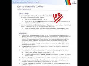 Shelly Cashman Excel 365 | Module 2: SAM Project A
