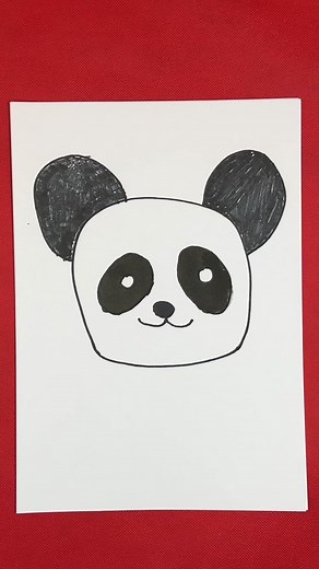 How to draw panda for kids shorts 🐼 #toddlers #preschool #draw #painting #preschoolactivities