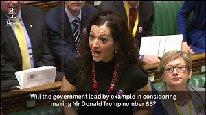 787K views · 5K reactions | "The Home Secretary has banned 84 hate preachers from entering the UK; will the government consider making Donald J. Trump number 85?" The Scottish National Party (SNP)'s Tasmina Ahmed-Sheikh MP asks George Osborne whether he'll consider banning Donald Trump from the UK. The Chancellor responded that the best way to deal with the Republican frontrunner's views was with "democratic argument". | Channel 4 News | Facebook