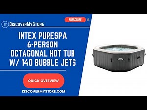 Intex PureSpa 6 Person Octagonal Hot Tub Spa with 140 Bubble Jets