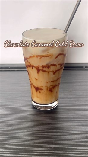 Sweet, bold, and refreshing – Chocolate Caramel Cold Brew! #coffee #shorts #coldbrew