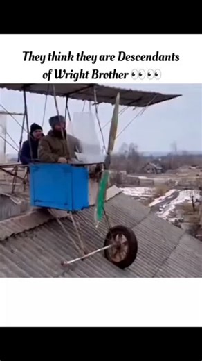___the___movie___clip___ on Instagram: "​✈️ DIY Flight Fails: The Roof Takeoff ✈️ ​Director: Unknown (User-generated content) ​Genre: Comedy / Viral Clip ​Runtime: 7 Seconds ​Language: N/A (Silent with music) ​Release Date: December 2025 (Viral Date) ​Cast: Two unidentified DIY "aviators" ​Plot Summary ​Two men attempt to launch a homemade, blue-and-yellow aircraft from the roof of a house. One man sits in the cockpit while the other pushes the craft down the slanted roof. Instead of taking flig