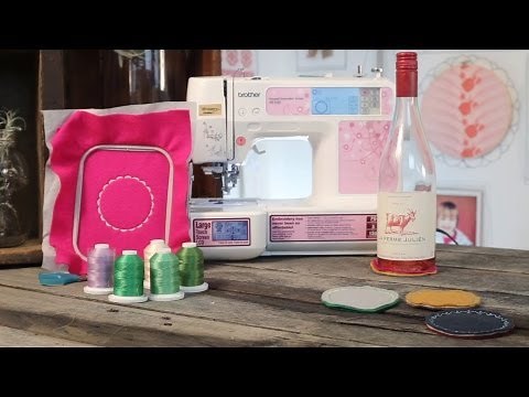 How to Use an Embroidery Machine (And Make Pretty Felt Frame Coasters Too)