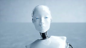 Futuristic Humanoid Female Robot is Idle. Concept of Future. Realistic 4K Animation. Stock Footage - Video of future, modern: 110260294