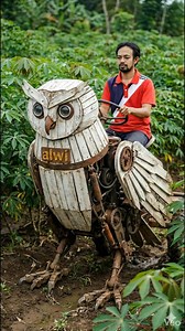 robot burung hantu pemanen singkong / cassava harvesting owl robot #fyp #reels #harvesting | Alwi Gagah