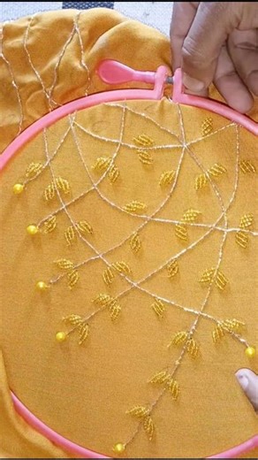 hand Embroidery kurti nack design।#embroidery #shorts