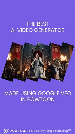 One unified AI video platform ✨ Try Veo3, the future of next-gen video and turn anything in to a visual story! 🚀 Delivered instantly, fully adaptable & unmistakably yours with Powtoon! | Powtoon