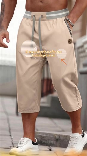Herren Lockere Sieben-Punkt-Hose, Sommer Lässige Capri-Hose mit Kordelzug, Mehrere Farben, Für den täglichen Gebrauch, Hausanzug