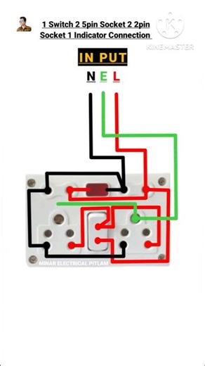 Extension Board 1 Switch 2 5pin Socket 2 2pin Socket 1 Indicator ConnectionDiagram #shorts #wiring