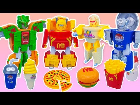 11 Minutes of Satisfying ASMR Unboxing Fast Food That Transforms into Robots | Review Toys