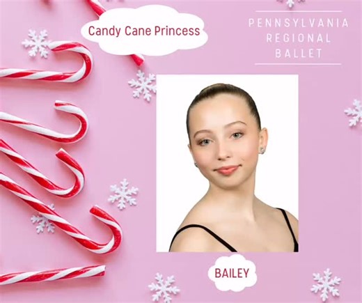 🍭❤️ Meet the Candy Cane Princess & Her Candy Canes! ❤️🍭 Spirited, sharp, and full of holiday sparkle, the Candy Canes burst onto the stage with high-energy jumps, crisp footwork, and that signature swirl of festive flair! At the center of this vibrant variation is our dazzling Candy Cane Princess, leading her ensemble with sweetness, strength, and a dash of playful magic. Together, they bring the Candy Cane divertissement to life — a bright, spirited highlight of The Nutcracker that always lea