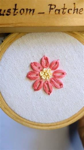 hand embroidery hoop art tutorial for beginners 🩷 #embroideryhoopart #viralshorts #youtubeindia