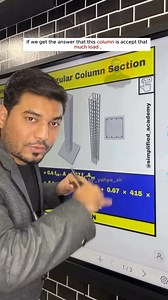 ✅Rectangular Column Section Fck = 25 N/mm² Fy= 415 N/mm² Asc = 6 - 28 = 3694.5 mm² 📌As Per IS : 456 - 2000, P. 71 Ac= Ag-Asc = (400 × 600) - 3694.5 = 236305.5mm² For emin