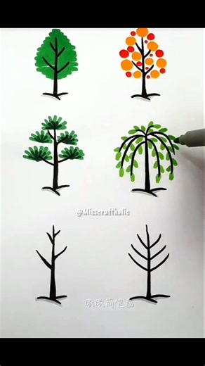 🌳 Easy & Beautiful Tree Drawing Ideas | Simple Tree Sketches for Beginners #treedrawing #shorts #diy