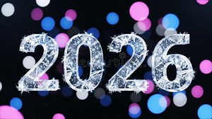 Abstract 3 D Rendering of the Year 2026 with Sparkling Effects Stock Footage - Video of style, technology: 423505356