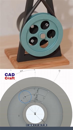 How to Make a Pulley in Autodesk Fusion 360! #fusion360 #shorts #reels