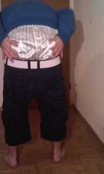 sagging some white silk boxers