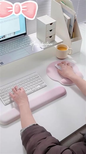 Soft leather mouse pad with wrist support and memory foam cushioning for effortless typing and relief from wrist pain, ergonomic design