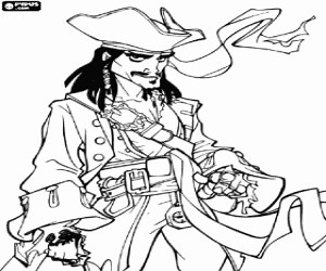 Jack Sparrow, the protagonist coloring page printable game