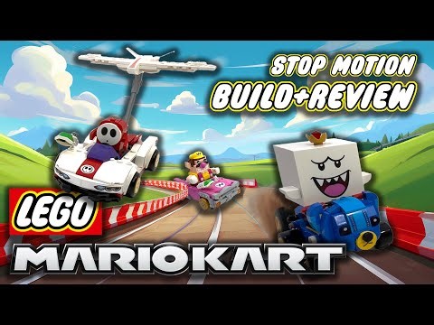 LEGO MarioKart Stop Motion Build! Wario, King Boo, Shy Guy & P-Wing Sets 72038 + 72045