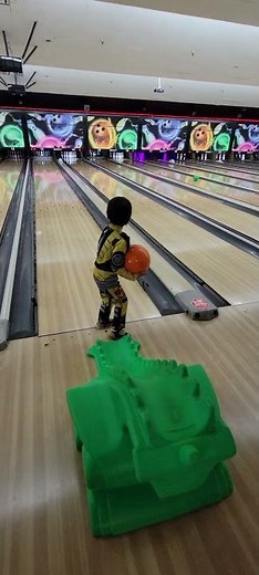My Sons' Bowling Fun with a Dino Ramp! pt.1