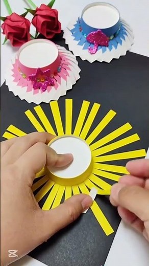 How to make origami Hat 👒 handmade craft idea | hat from paper cup #artandcraft #diy #shorts