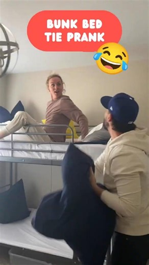 Bunk Bed Tie Prank 😂 You Have to See Her Reaction