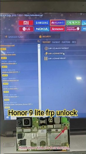 Honor 9 lite frp remove FRP | Test point | with unlock tool #software