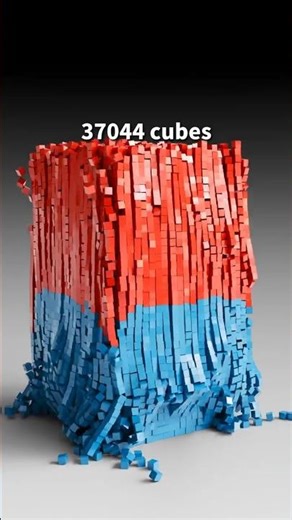 1 vs 530604 cubes collision 3D physics simulation in blender 59