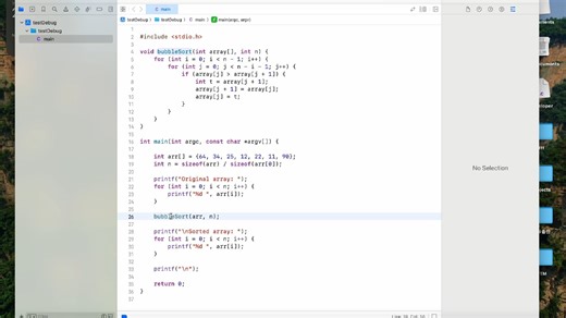 在 Xcode 中单步调试 C 语言代码