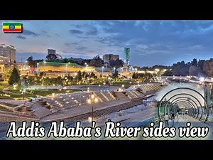 Addis Ababa's Nighttime Serenity with Glass Bridge: Riverside Reflections