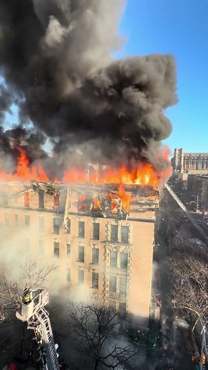 FDNY Battles large 4th alarm fire.