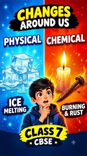 Physical vs Chemical Changes 🧊🔥 | Class 7 Science #Shorts