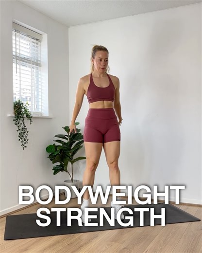MonikaFit on Instagram: "If you are looking for a new challenge to end the year feeling stronger than you started, this workout is taken from my 6-week bodyweight strength program! The full program is designed to help you improve your strength using just your bodyweight - with only 3 workouts a week it makes it easy to fit into any busy schedule. The program is up and ready for you to join right now 💪🏻 Comment ‘start’ below if you want more details! #homeworkout #workoutsforwomen #workoutsforb