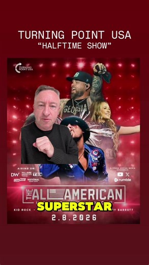 Turning Point USA is hosting an “alternative” halftime show… streamed on YouTube. Not the Super Bowl. Not CBS. YouTube. The lineup? Kid Rock, Brantley Gilbert, Bryce Lee, and Gabby Barrett. If you don’t know who half of them are, congrats, you’re most Americans. Brantley Gilbert even posted that he can tell his kids he “played the Super Bowl halftime show” while admitting it’s divisive. Someone should probably tell him this is not the Super Bowl halftime show. It’s a YouTube livestream. So the m