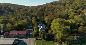 Downtown Bluemont VA in Northern Virginia Wine Country, Drone Footage