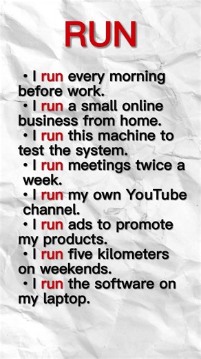 8 Sentences That Start with “I RUN…” | Learn English with RUN | English Speaking Practice: RUN