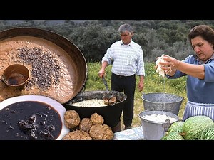 Curious dessert with honey and pumpkin residue. This is how this artisanal sweet is boiled