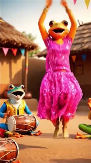 4 Frog Dholki Dance | Funny Desi Frog Dance 🐸🥁 #viralFrogShorts #trendingFrogVideo #NewFrogReels