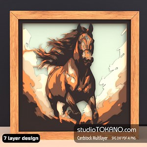 Galloping Horse Shadow Box SVG for Cricut | Layered 3D Horse Papercut | Laser Cut File | Multilayer Wall Art - Etsy