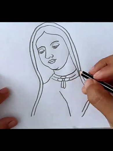 Cómo Dibujar la Virgen de Guadalupe - How to Draw a Virgin of Guadalupe