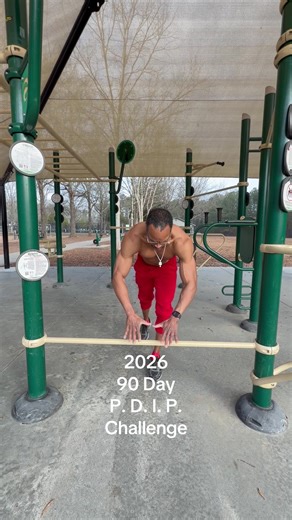 PYRAMID DYNAMICS SIGNATURE SERIES PROUDLY PRESENTS: The 2026 P. D. I. P. 90-Day Challenge By The Original Pharaoh of Fitness (TOPF) What is P.D.I.P.? P.D.I.P. = Pullups | Dips | Inverted Rows | Pushups A 90-day calisthenics challenge based on a 1:2 pull-to-push ratio — meaning for every pull, you do two pushes. Workout Schedule: Train every other day (Mon/Wed/Fri or Tue/Thu/Sat). Increase your total reps every two weeks while maintaining the 1:2 ratio — or go for time and beat your previous reco