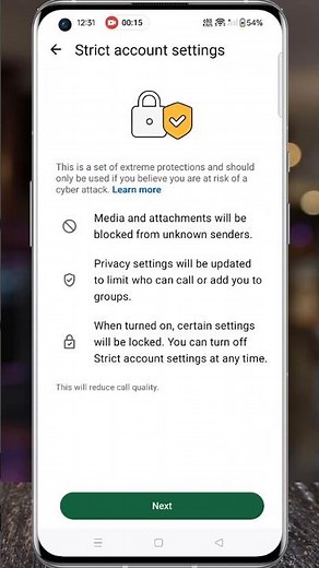 How to Enable WhatsApp Strict Account Settings #shorts