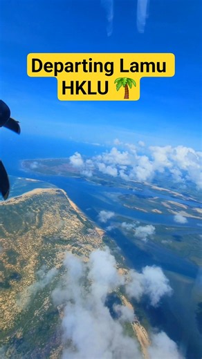 Jambojet Q400 departing Lamu HKLU | Coastal Kenya View🌊#Jambojet #Lamu #HKLU #CoastalKenya #Avgeek