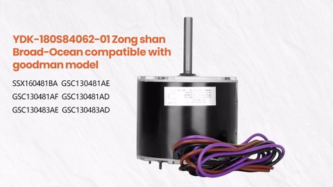 0131M00061SP, 1/4 Hp Condenser Fan Motor Replaces Goodman Condenser Fan Motor, Zongshan Broad-Ocean YDK-180S84062-01-830 RPM, 1-Speed, Replaces Amana Janitrol P/N: 0131M00014PS