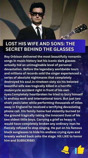 ROY ORBISON’S TRAGEDY: The Family He Lost & The Secret Behind His ICONIC Glasses